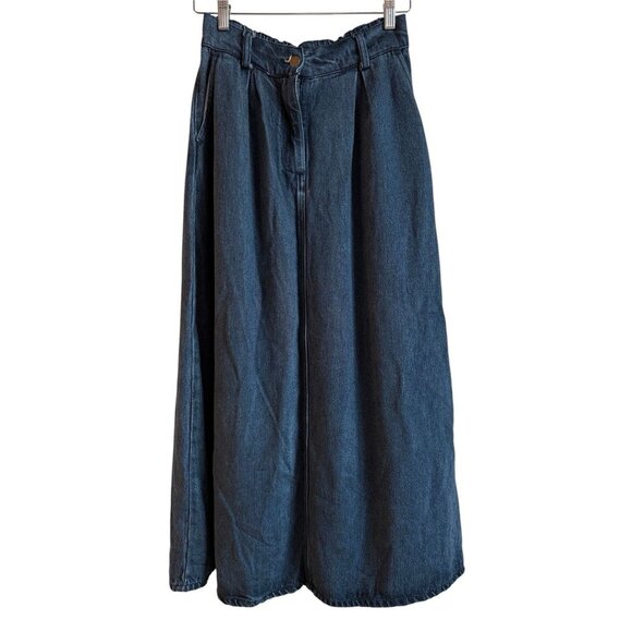 YFB Young Fabulous & Broke Wide-Leg High Rise Elastic Waist Jeans Skirt Sz S Y2K - Picture 1 of 13